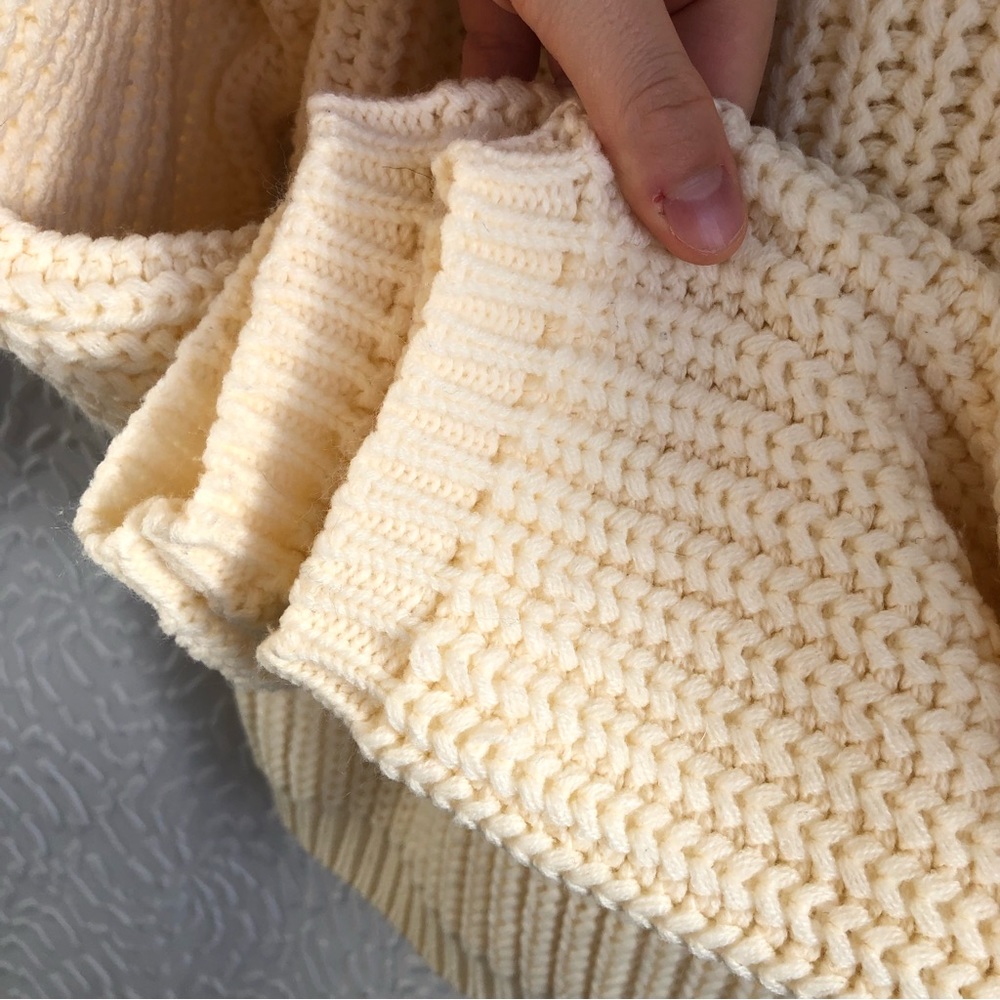 Vintage Essentials Chunky Neutral Tone Turtleneck Knit Sweater Women's Large - Picture 10 of 12